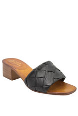 Nuova Nuova N3L Black Woven Block Heel Mule Clara