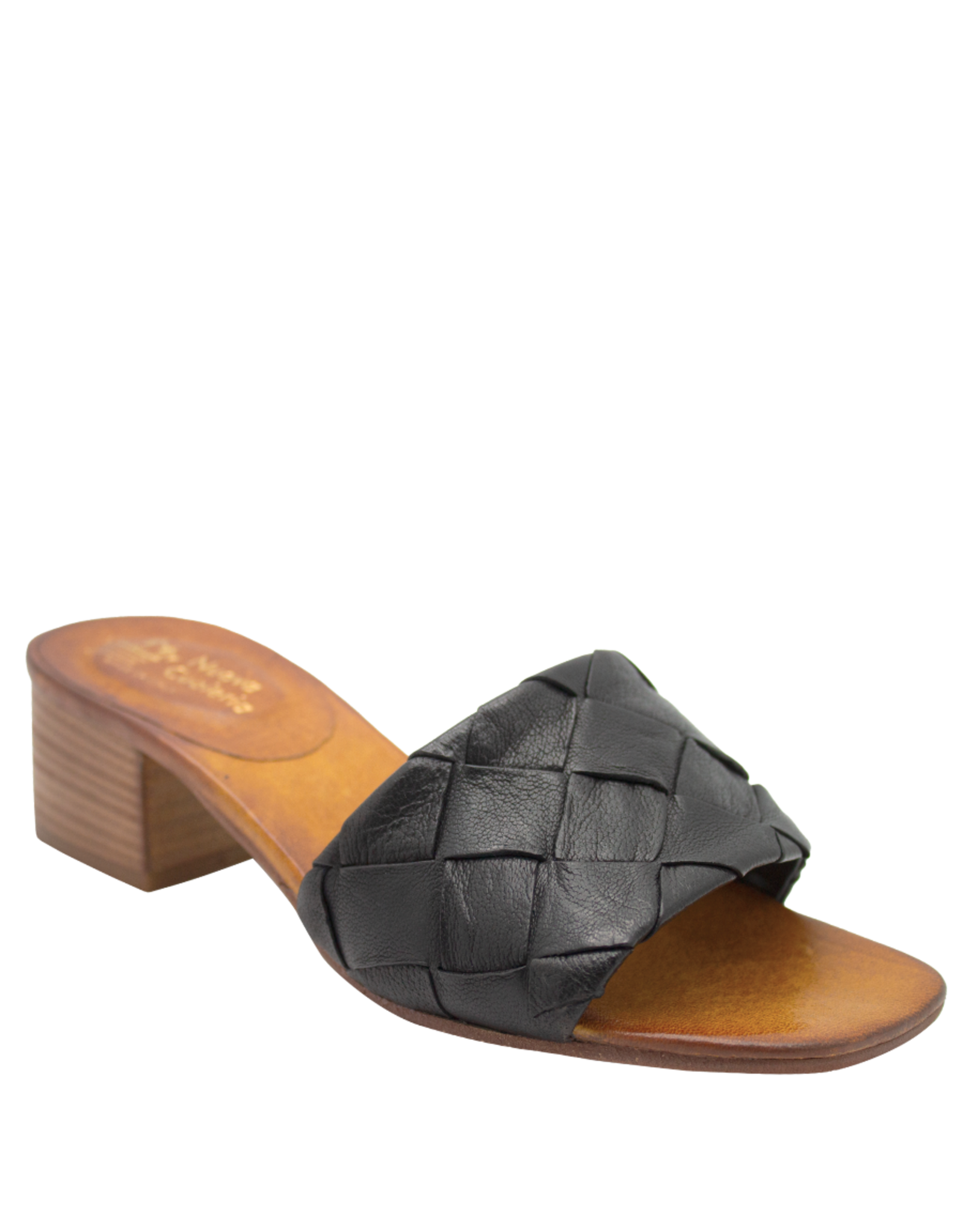 Nuova Nuova N3L Black Woven Block Heel Mule Clara