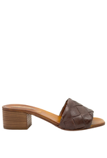 Nuova Nuova N3I Brown Woven Block Heel Mule Clara