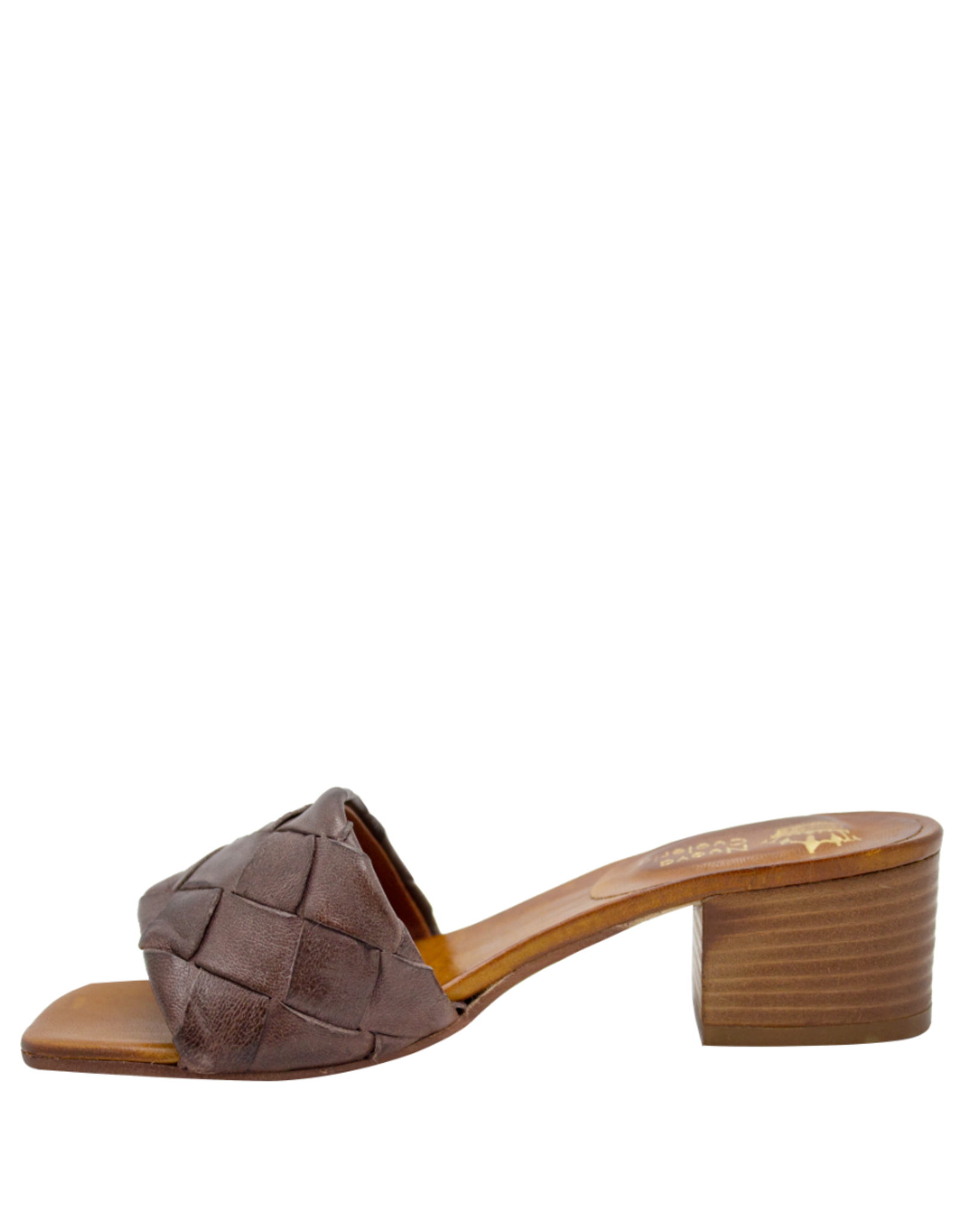 Nuova Nuova N3I Brown Woven Block Heel Mule Clara