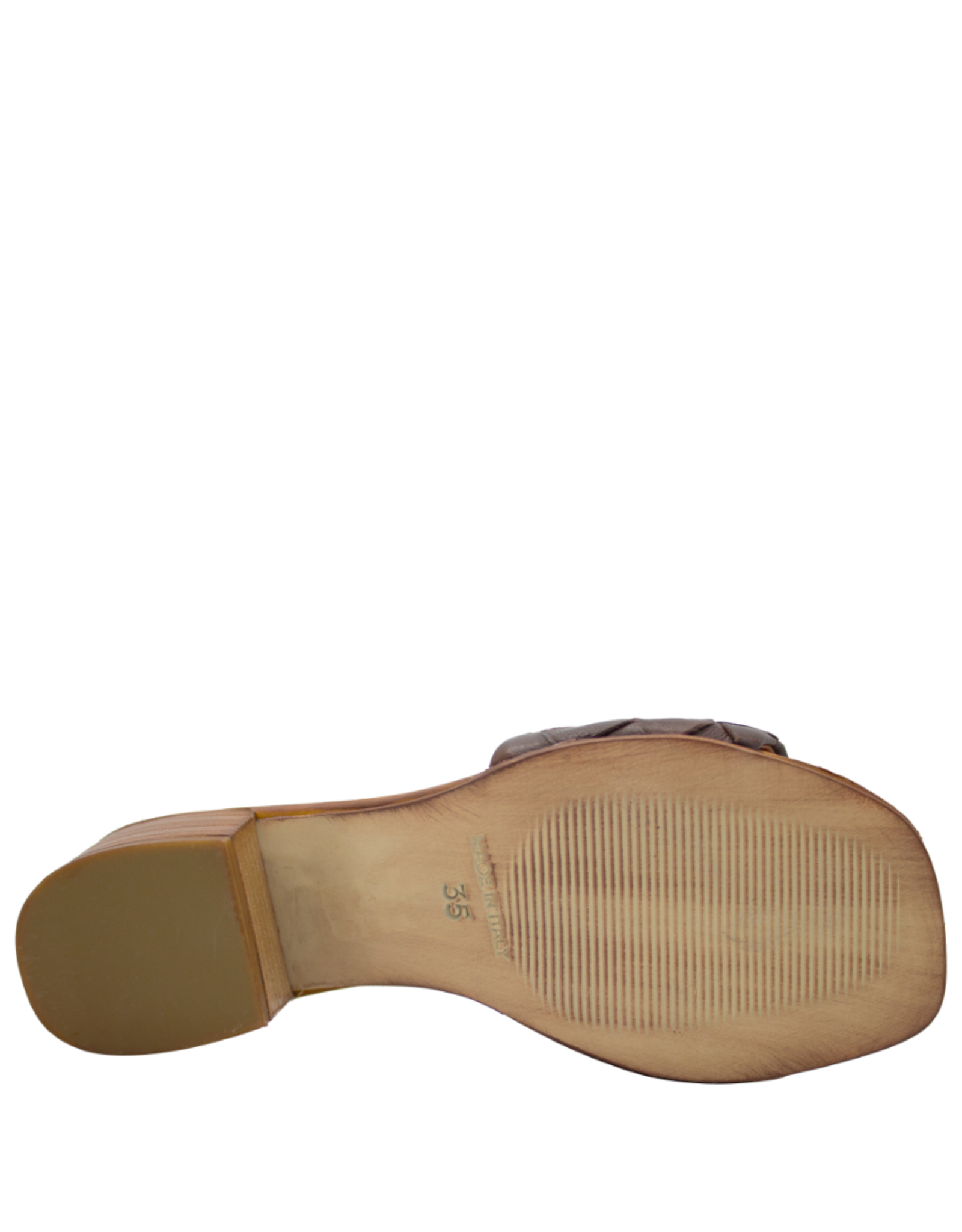 Nuova Nuova N3I Brown Woven Block Heel Mule Clara