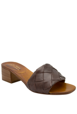Nuova Nuova N3I Brown Woven Block Heel Mule Clara