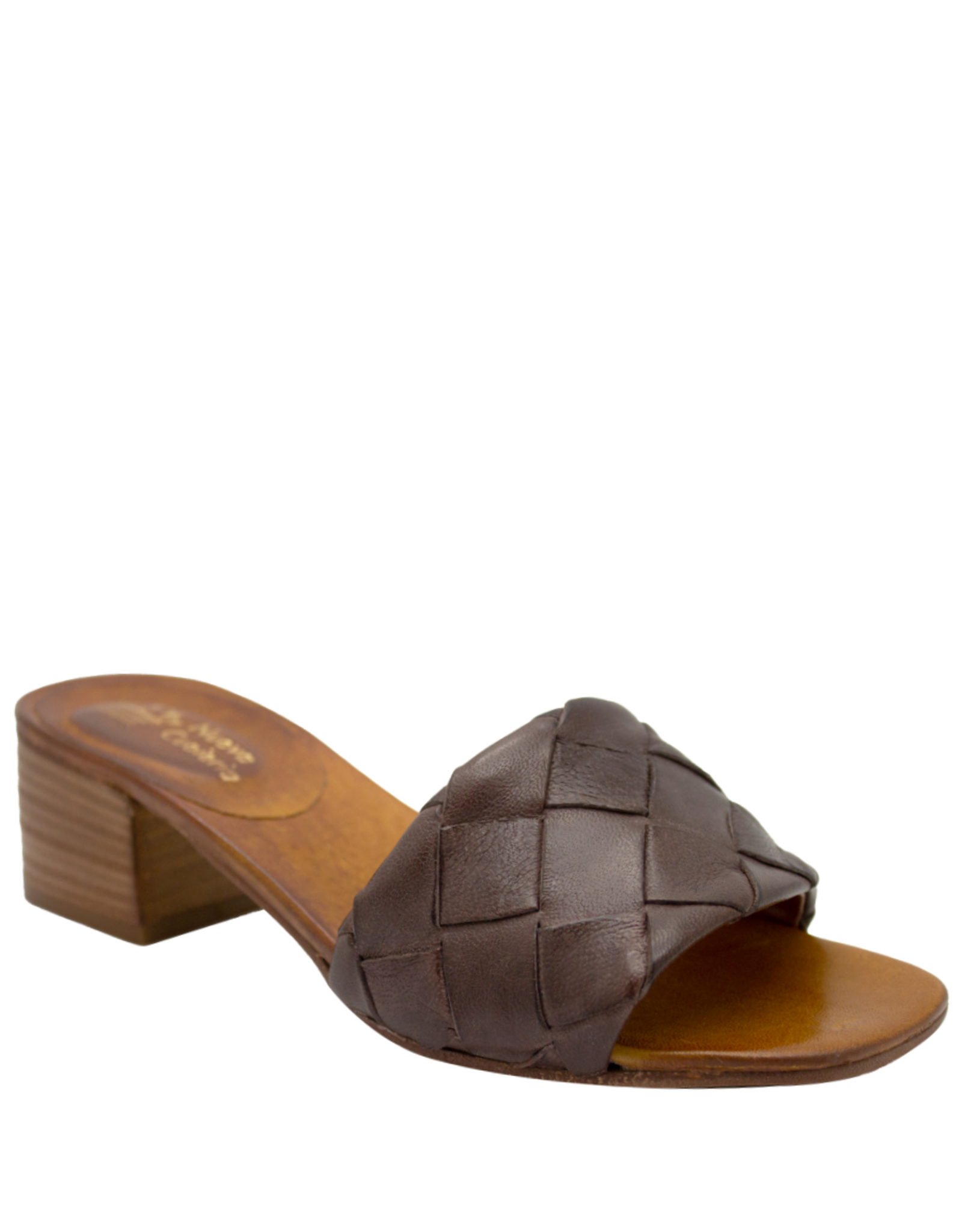 Nuova Nuova N3I Brown Woven Block Heel Mule Clara