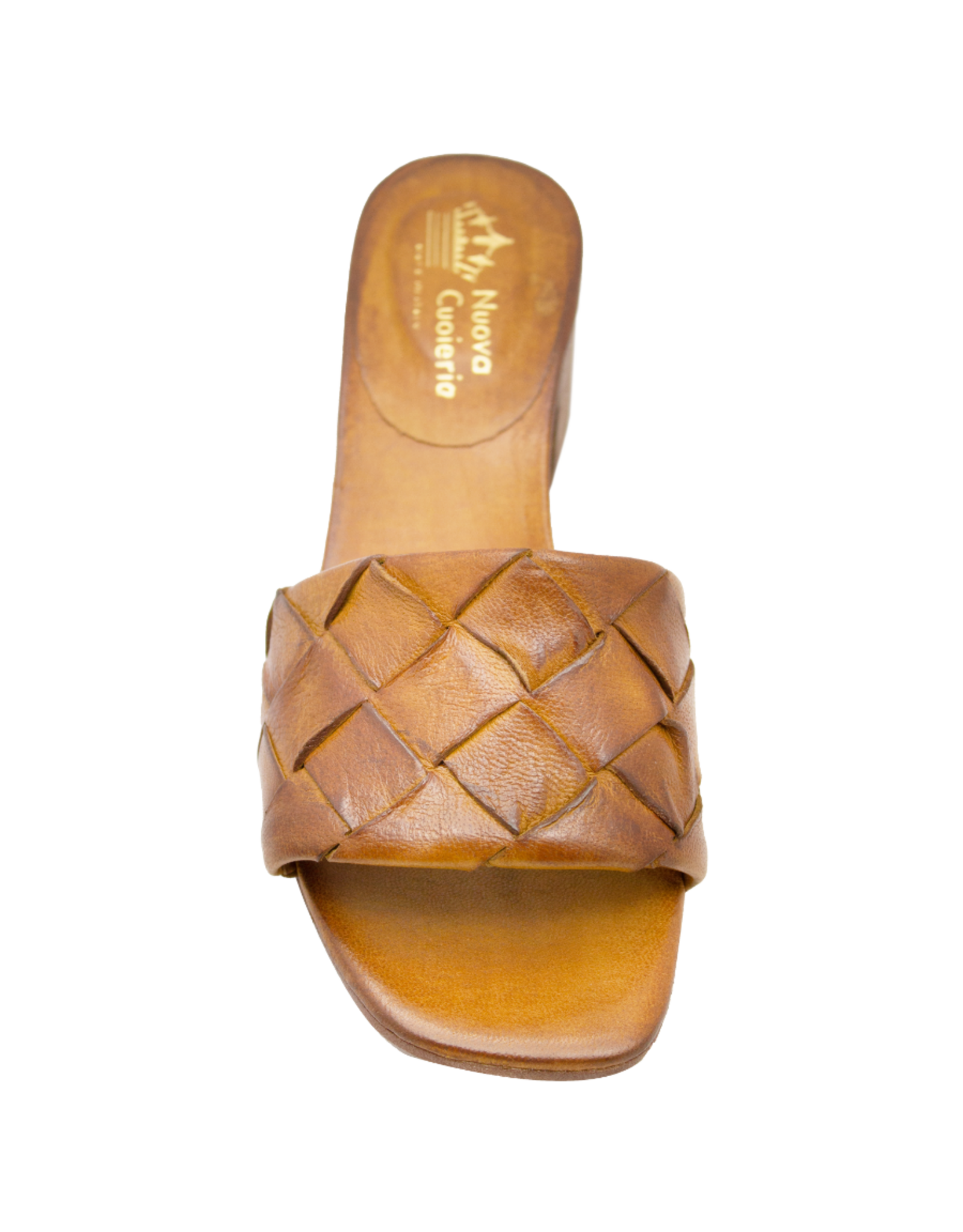 Nuova Nuova N3K Tan Woven Block Heel Mule Clara