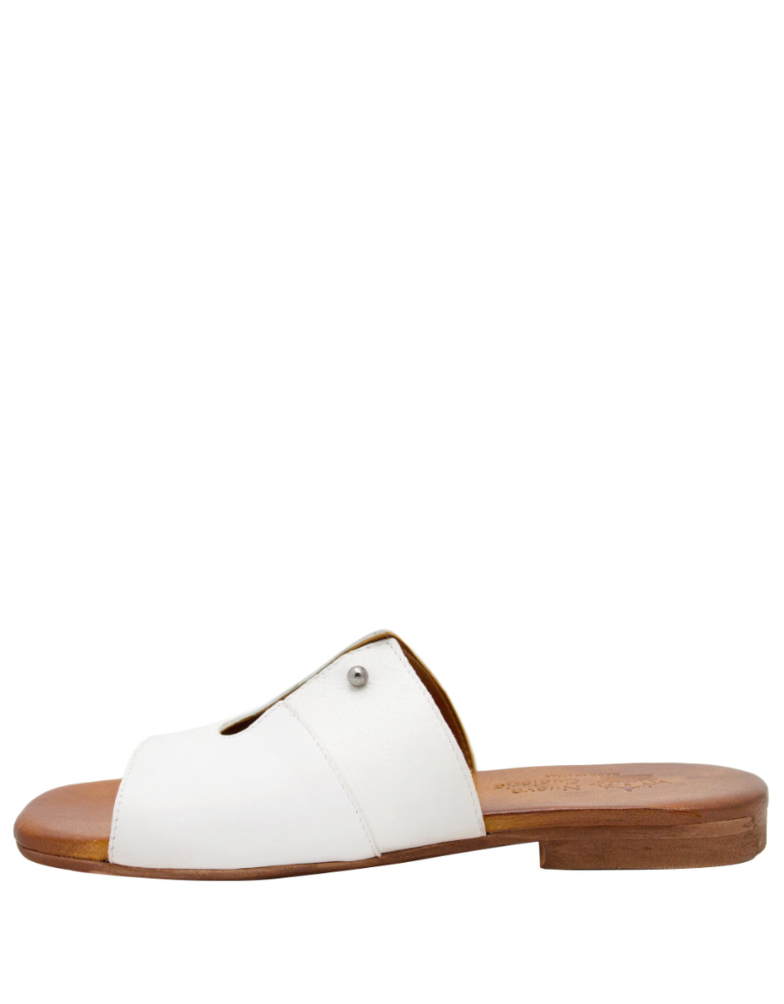 Nuova Nuova N3Z  White Key Hole Flat Mule Eddie