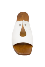 Nuova Nuova N3Z  White Key Hole Flat Mule Eddie