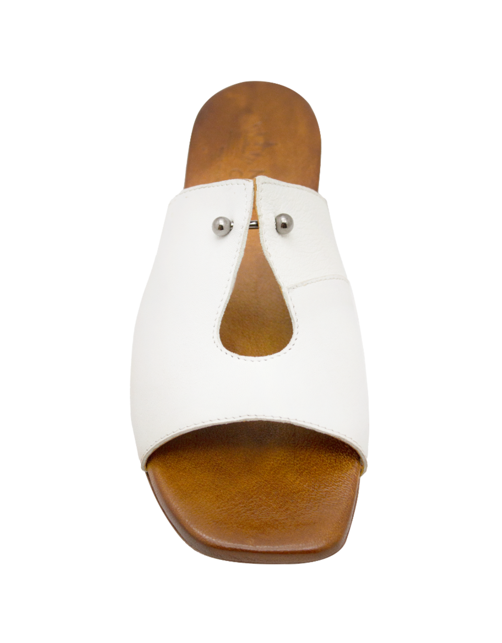 Nuova Nuova N3Z  White Key Hole Flat Mule Eddie