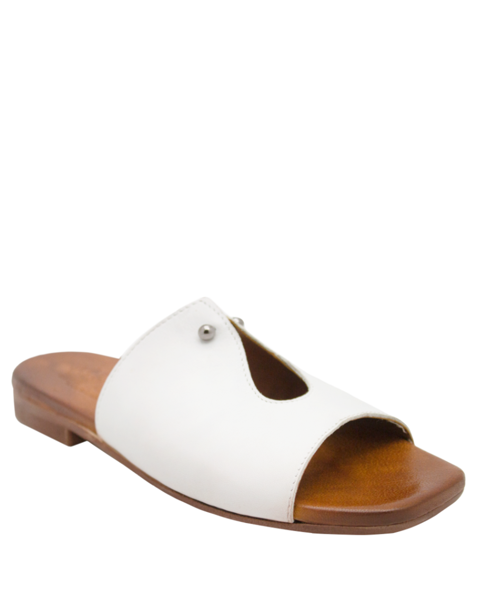 Nuova Nuova N3Z  White Key Hole Flat Mule Eddie