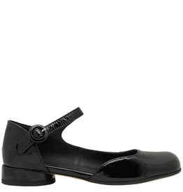 Now Now N45U Black Patent Asymmetric Flat Mary Jane 9143