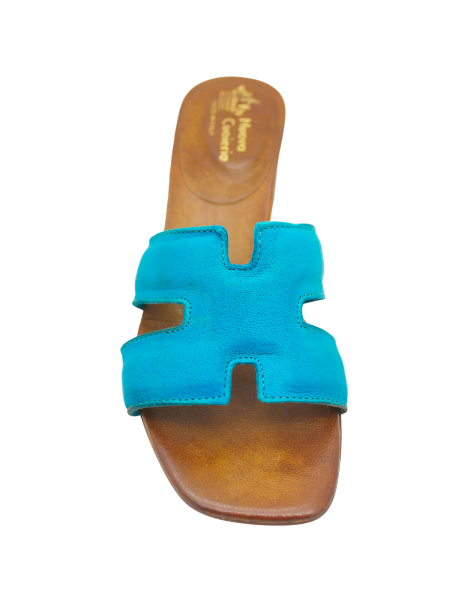 Nuova Nuova N4A Turquoise Mule W/ Block Heel Mona