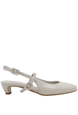 Halmanera Halmanera H49 Off White Glaze Kitten Heel Sling Mary Jane 4005