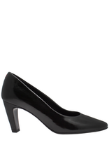 Halmanera Halmanera H49D Black Glaze Mid Heel Pump 4008