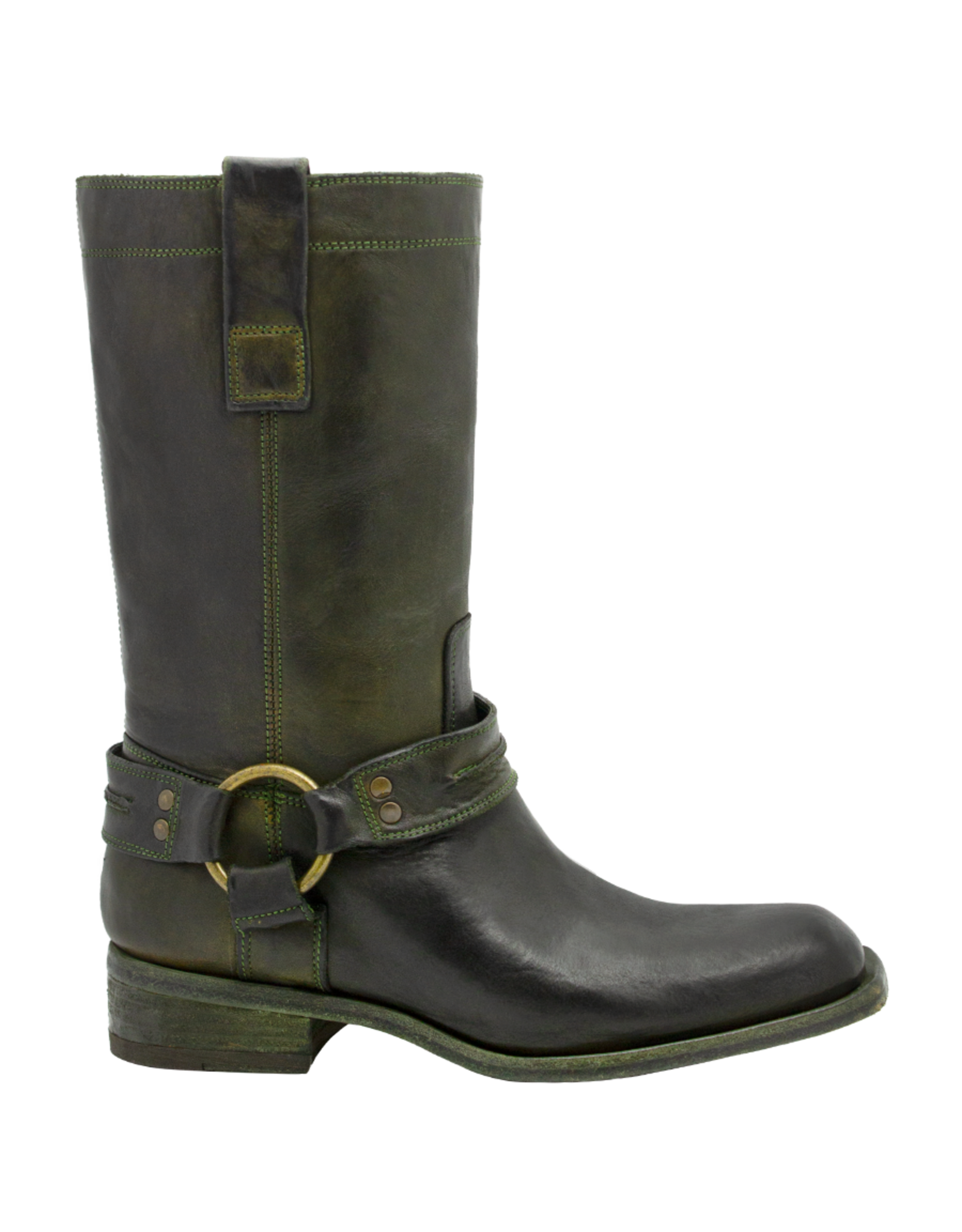 FauzianJeunesse FauzianJuenesse FJ39B Green Mid Calf Boot With Harness 3912
