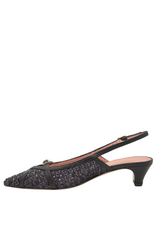 MissT MissT MT1M Black Rafia Kitten Heel With Buckle Detail 1640