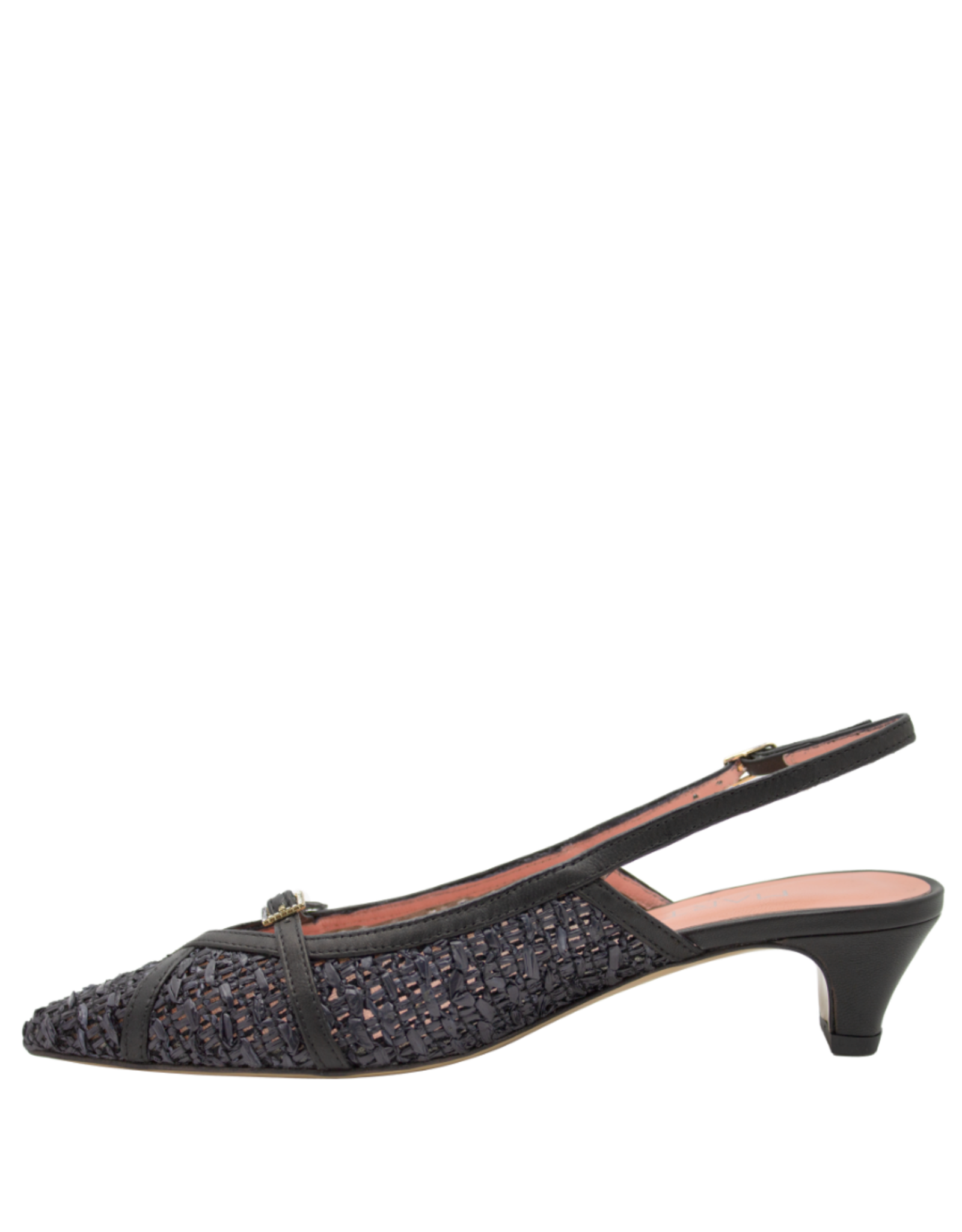MissT MissT MT1M Black Rafia Kitten Heel With Buckle Detail 1640