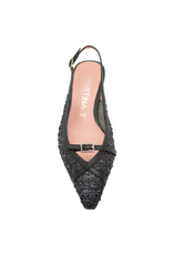 MissT MissT MT1M Black Rafia Kitten Heel With Buckle Detail 1640