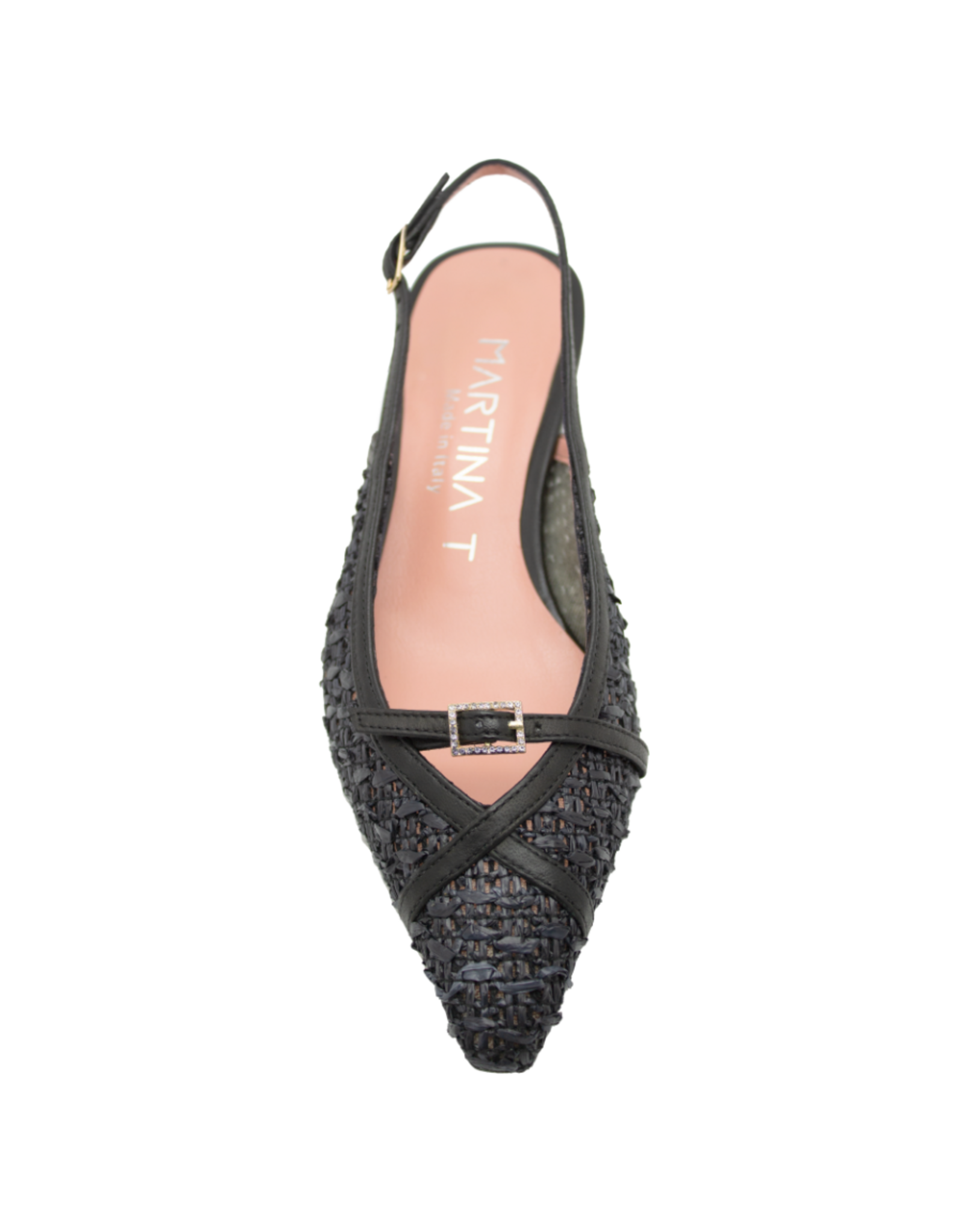 MissT MissT MT1M Black Rafia Kitten Heel With Buckle Detail 1640
