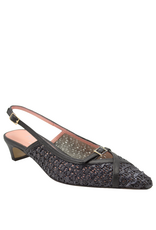 MissT MissT MT1M Black Rafia Kitten Heel With Buckle Detail 1640