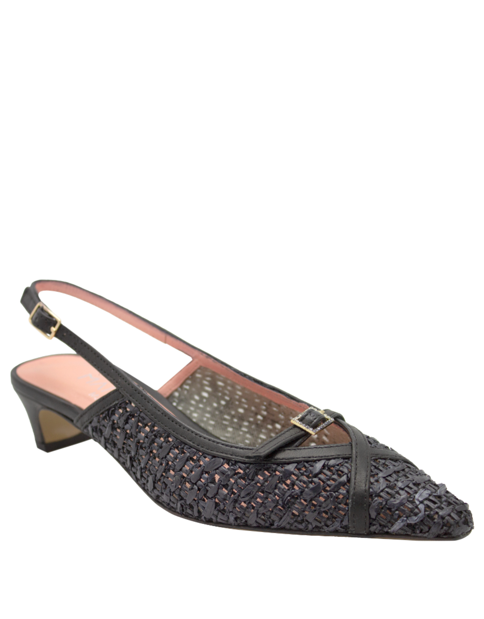 MissT MissT MT1M Black Rafia Kitten Heel With Buckle Detail 1640