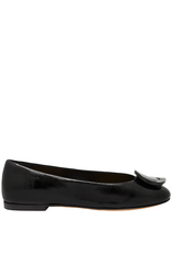 MaraBini MaraBini M12T Black Round Toe Ballerina With Ornament 1026