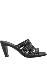 Halmanera Halmanera H49P Black Mule Sandal With Straps 4016