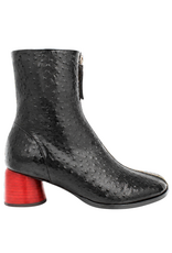 Halmanera Halmanera H53E Black Ostrich With Red Cone Heel 1033
