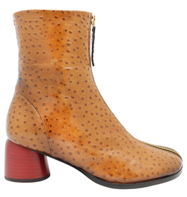 Halmanera Halmanera H53F  Camel Shine Ostrich With Red Cone Heel 1033