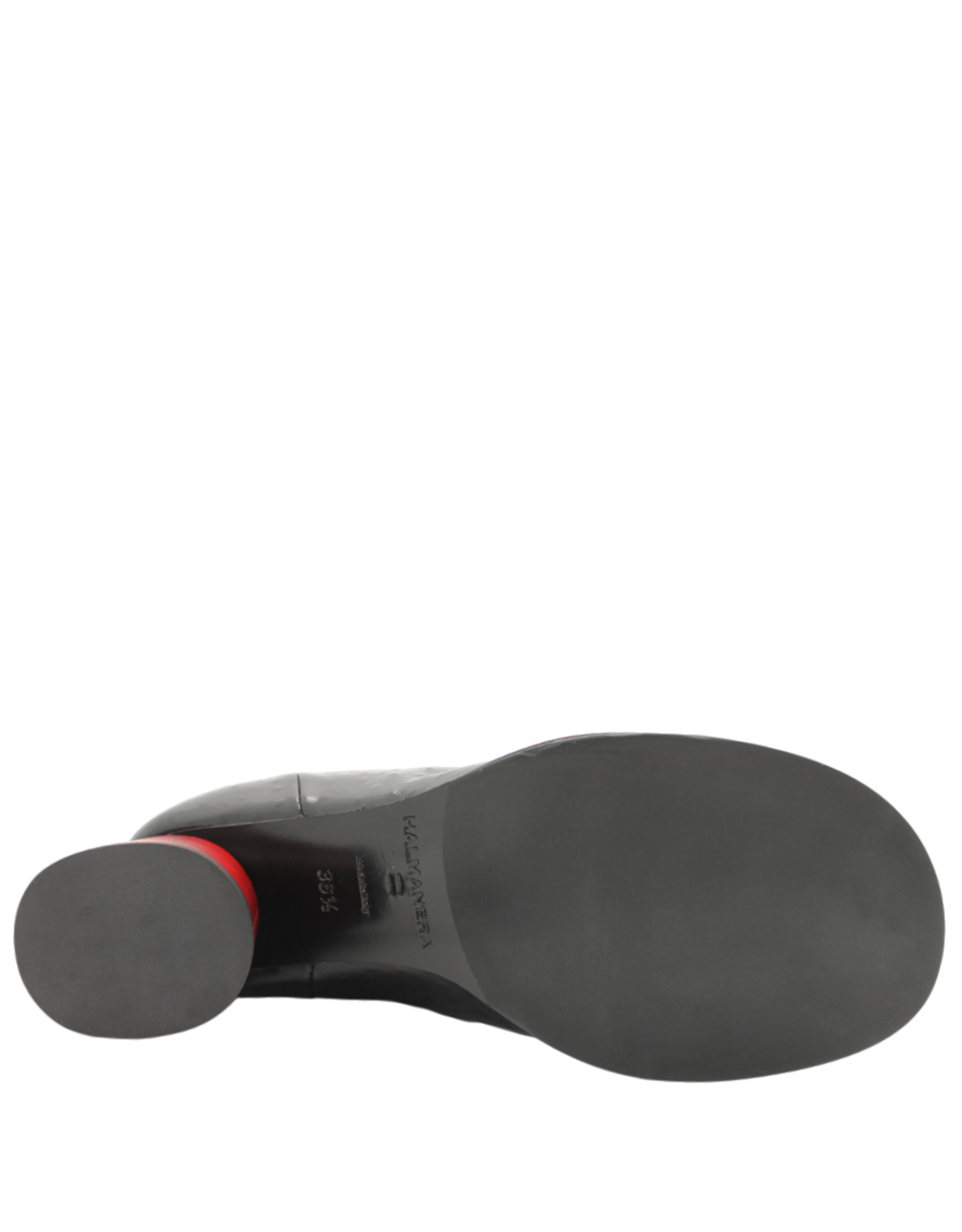Halmanera Halmanera H53E Black Ostrich With Red Cone Heel 1033