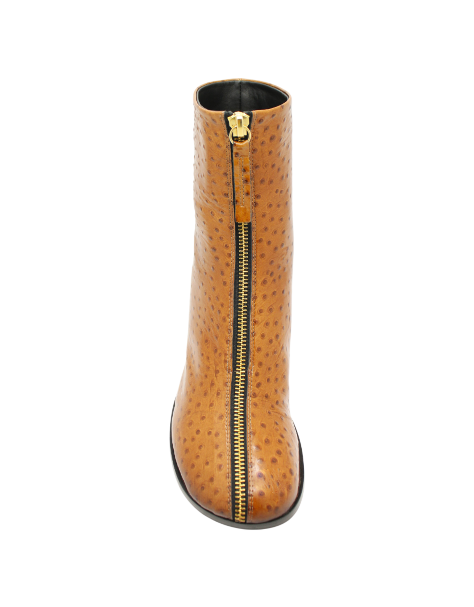 Halmanera Halmanera H53F  Camel Shine Ostrich With Red Cone Heel 1033