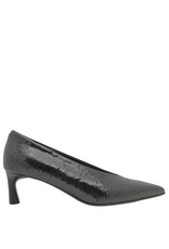 Halmanera Halmanera H53J Black Glaze Ostrich Pump 1036