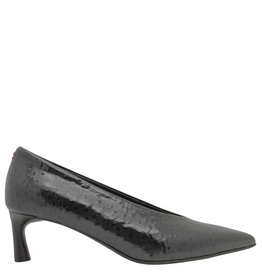Halmanera Halmanera H53J Black Glaze Ostrich Pump 1036