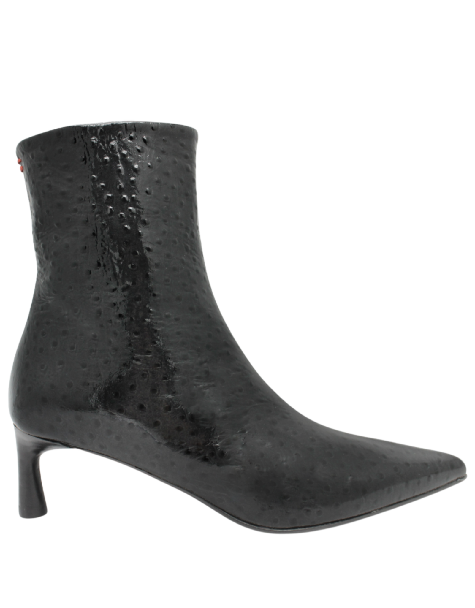 Halmanera Halmanera H53M Black Glaze Ostrich Ankle Boot 1037
