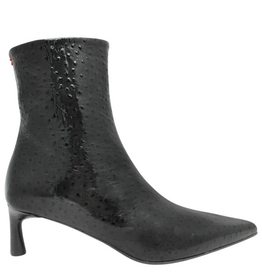Halmanera Halmanera H53M Black Glaze Ostrich Ankle Boot 1037
