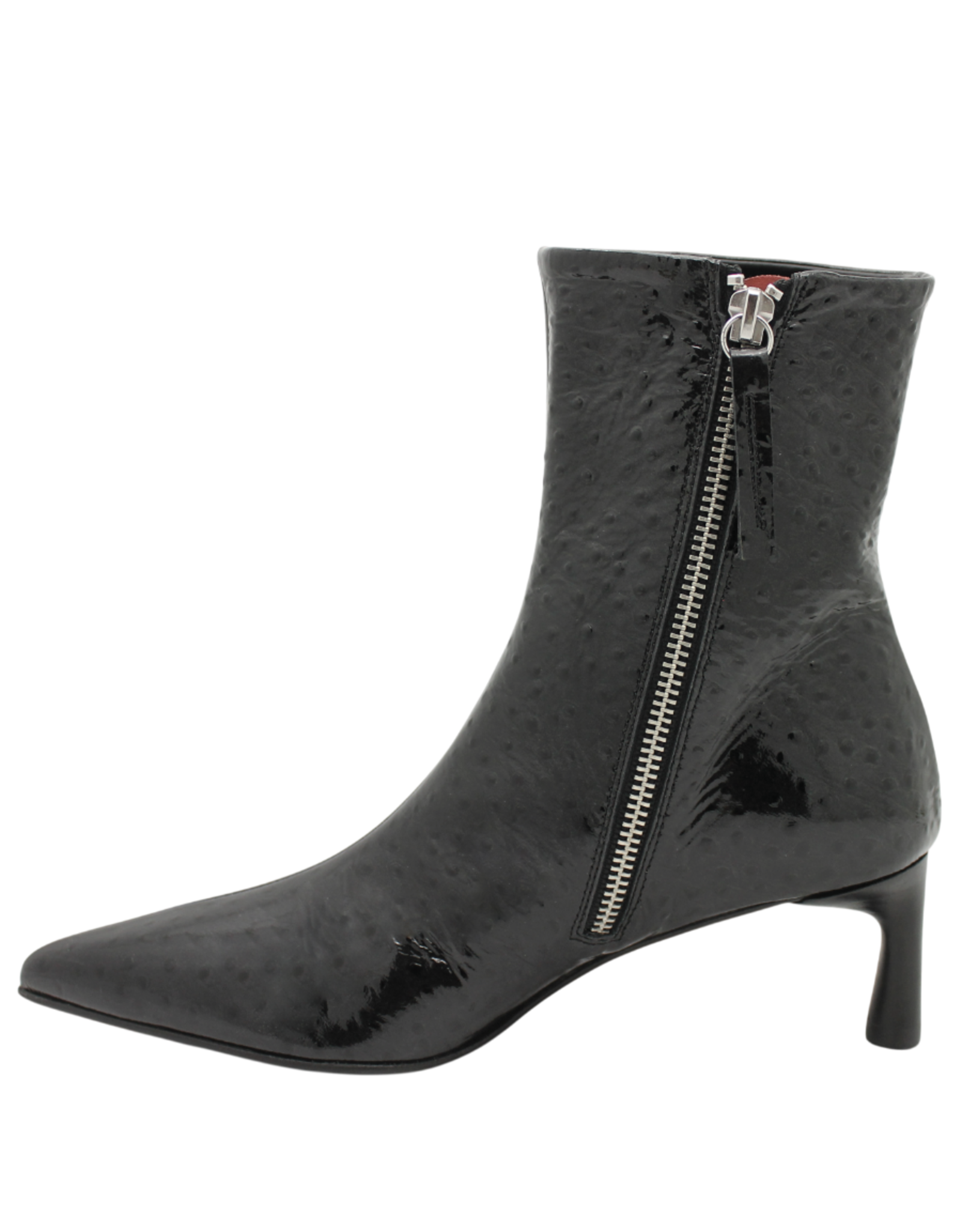 Halmanera Halmanera H53M Black Glaze Ostrich Ankle Boot 1037