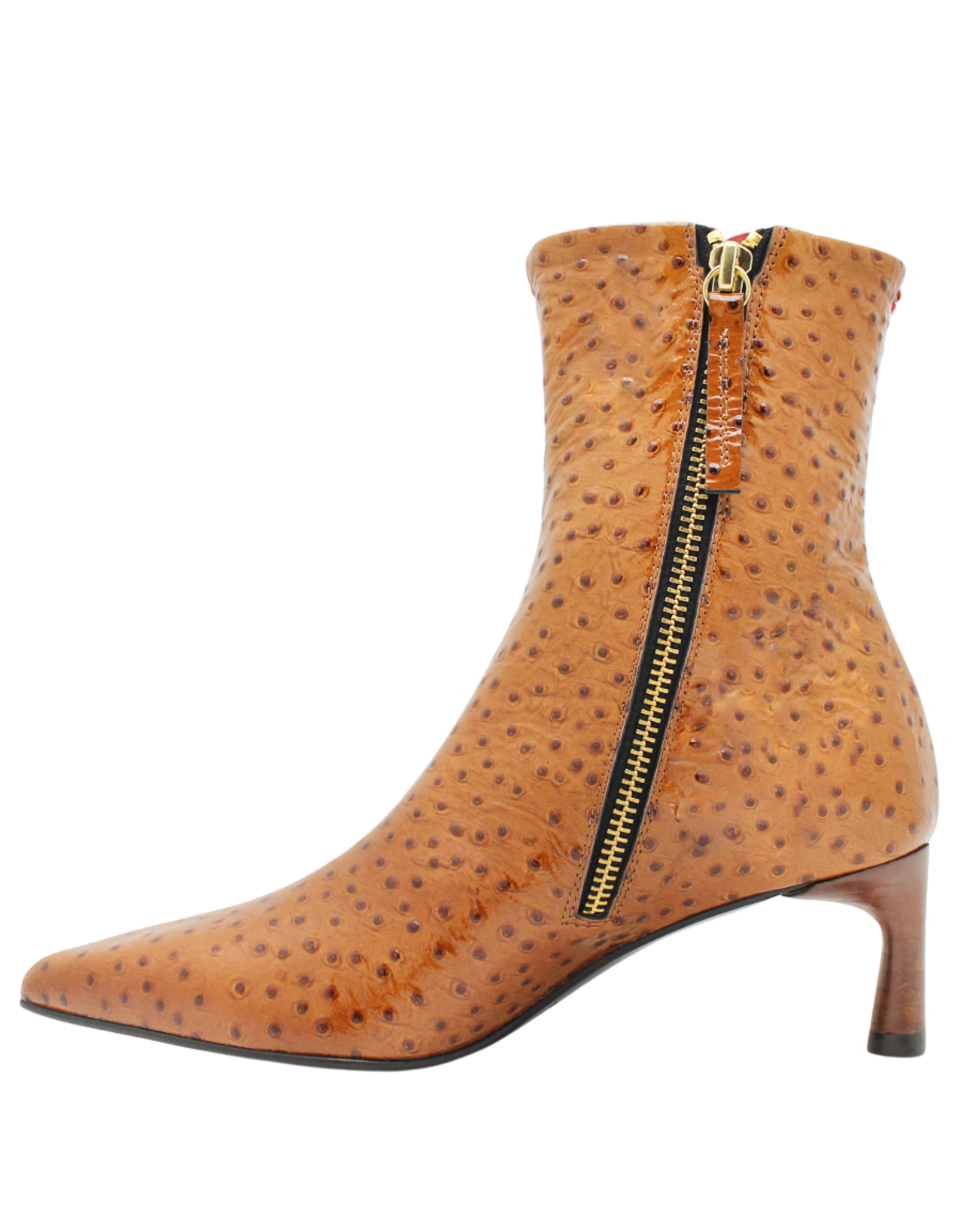 Halmanera Halmanera H53L Camel Glaze Ostrich Ankle Boot 1037