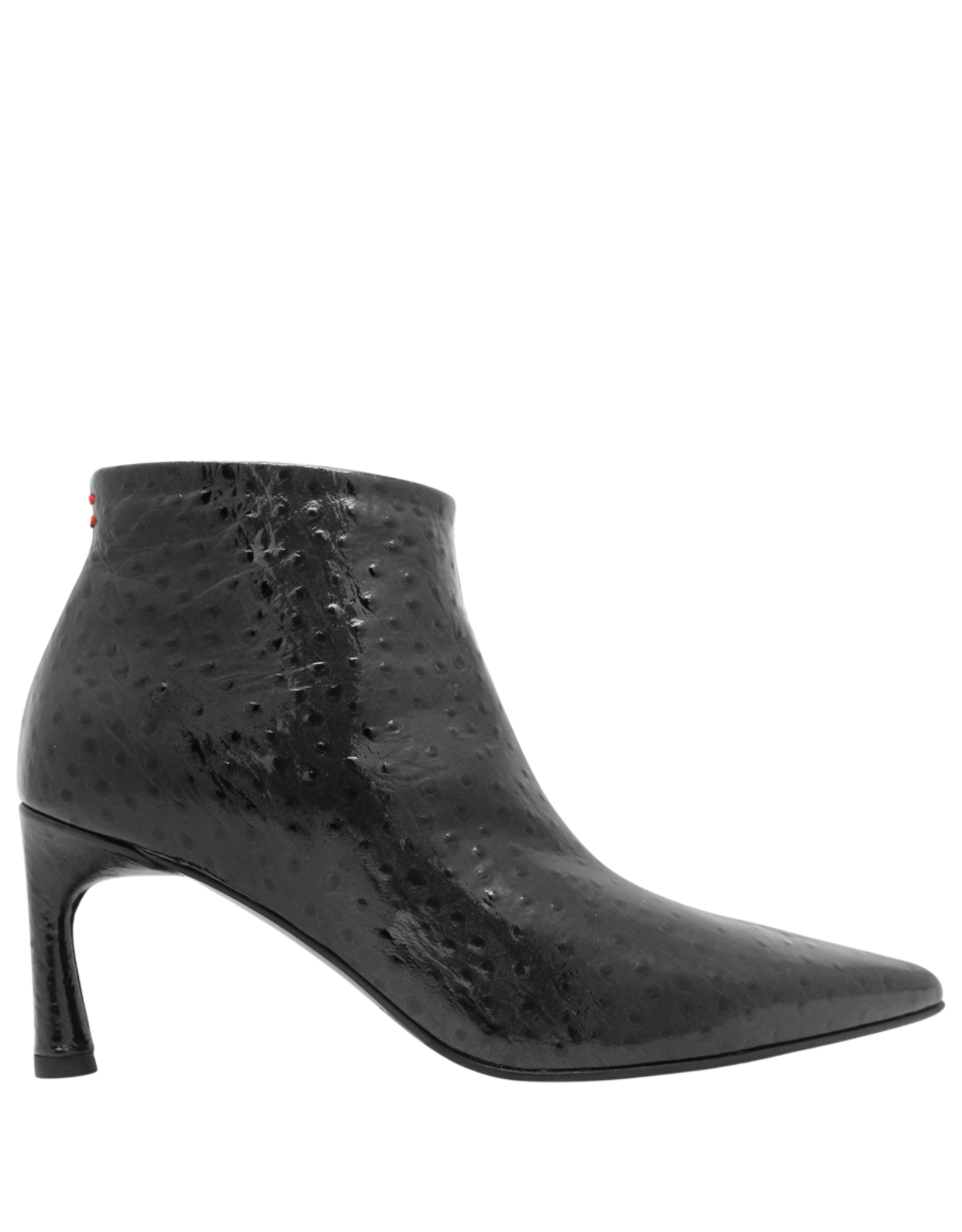 Halmanera Halmanera H53O Black Glaze Ostrich Point Toe Boot 1038