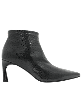 Halmanera Halmanera H53O Black Glaze Ostrich Point Toe Boot 1038