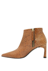Halmanera Halmanera H53P Camel  Glaze Ostrich Point Toe Boot 1038