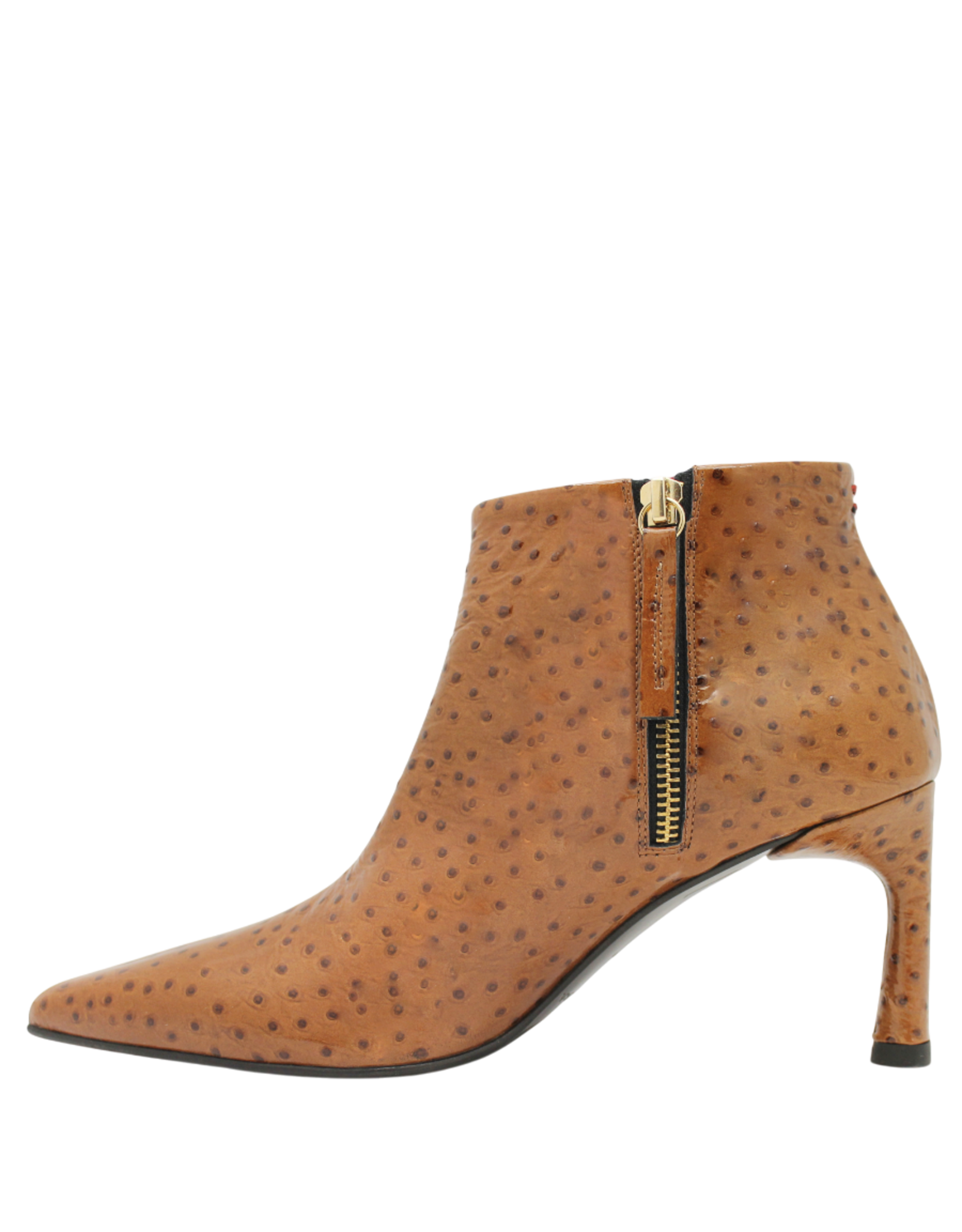 Halmanera Halmanera H53P Camel  Glaze Ostrich Point Toe Boot 1038
