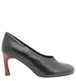 Halmanera Halmanera H53R Black Round Bomber Calf Pump/Red Heel 1039
