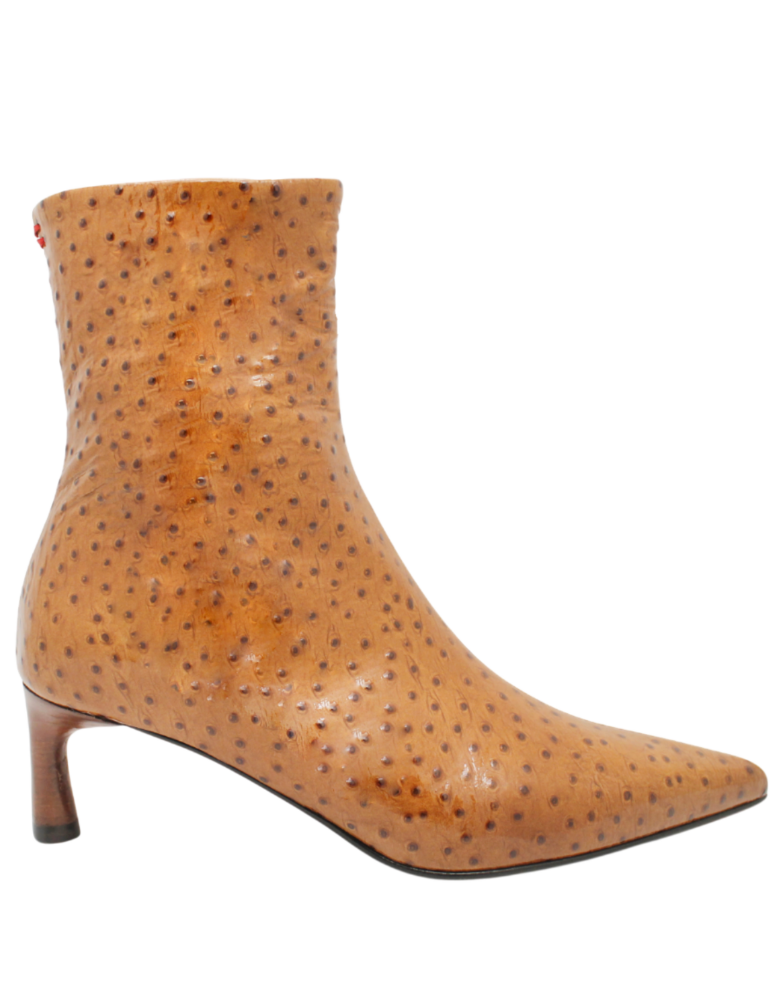 Halmanera Halmanera H53L Camel Glaze Ostrich Ankle Boot 1037
