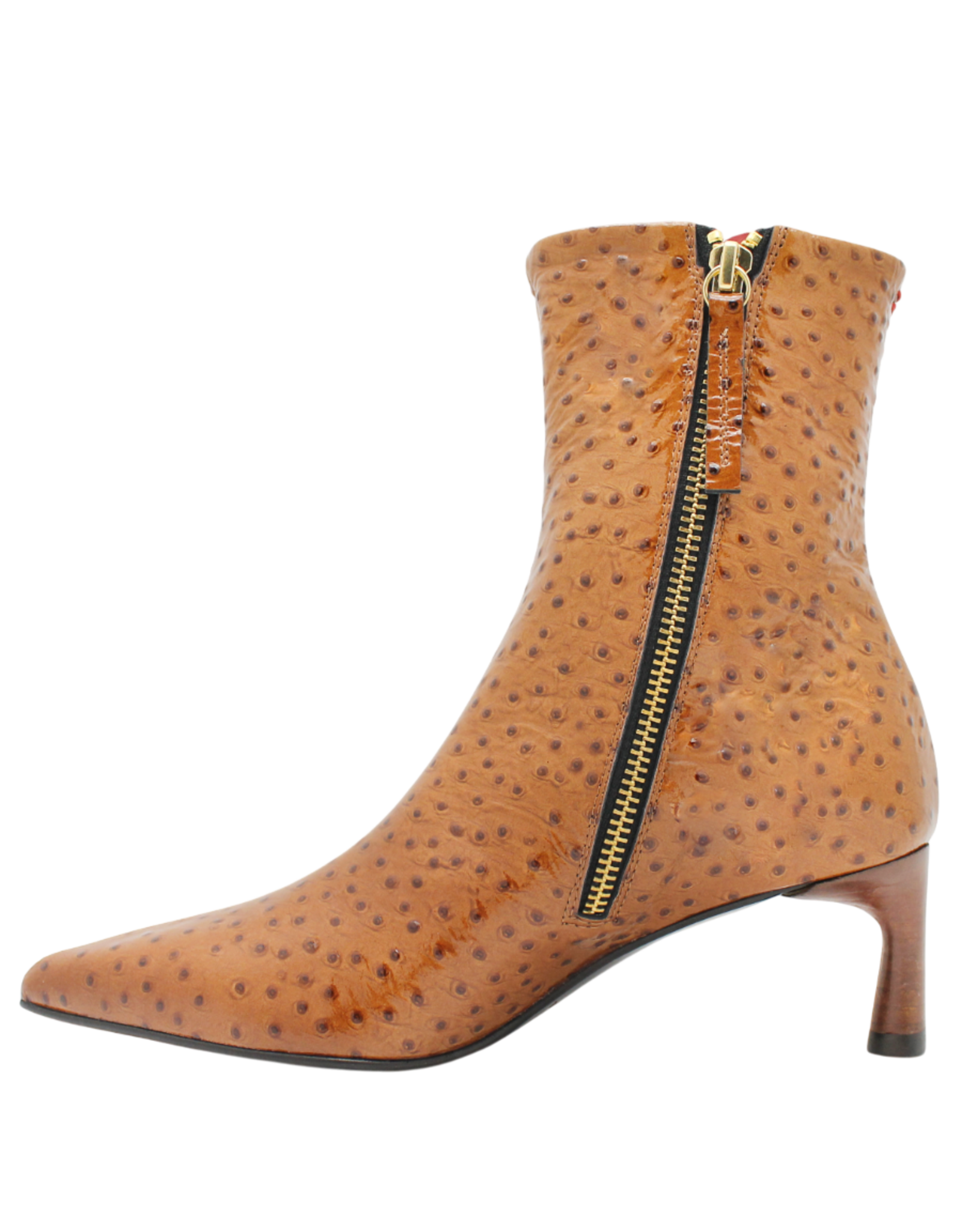 Halmanera Halmanera H53L Camel Glaze Ostrich Ankle Boot 1037
