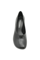 Halmanera Halmanera H53R Black Round Bomber Calf Pump/Red Heel 1039