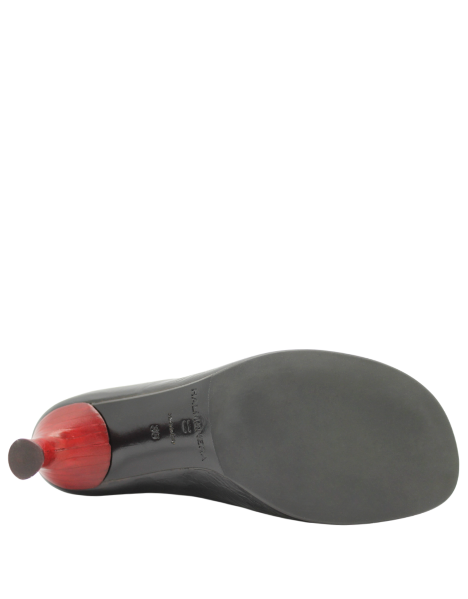Halmanera Halmanera H53R Black Round Bomber Calf Pump/Red Heel 1039