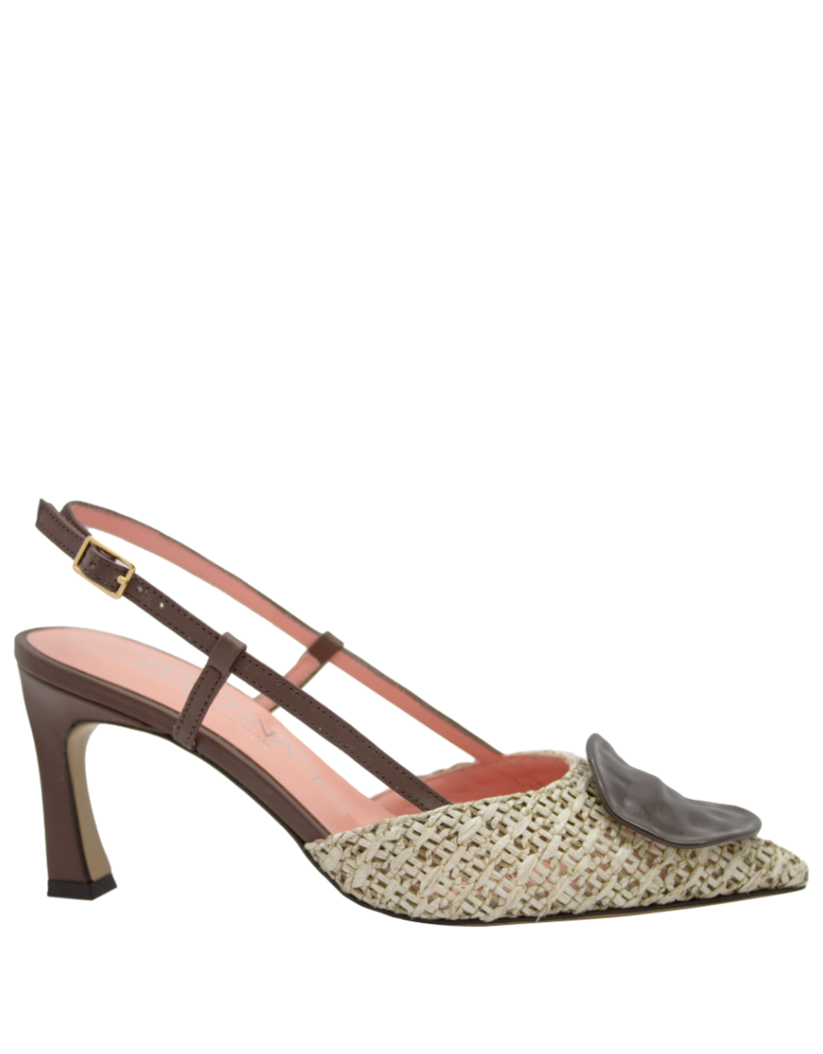 MissT MissT MT1C Brown Rafia  Sling Pump With Button 1312