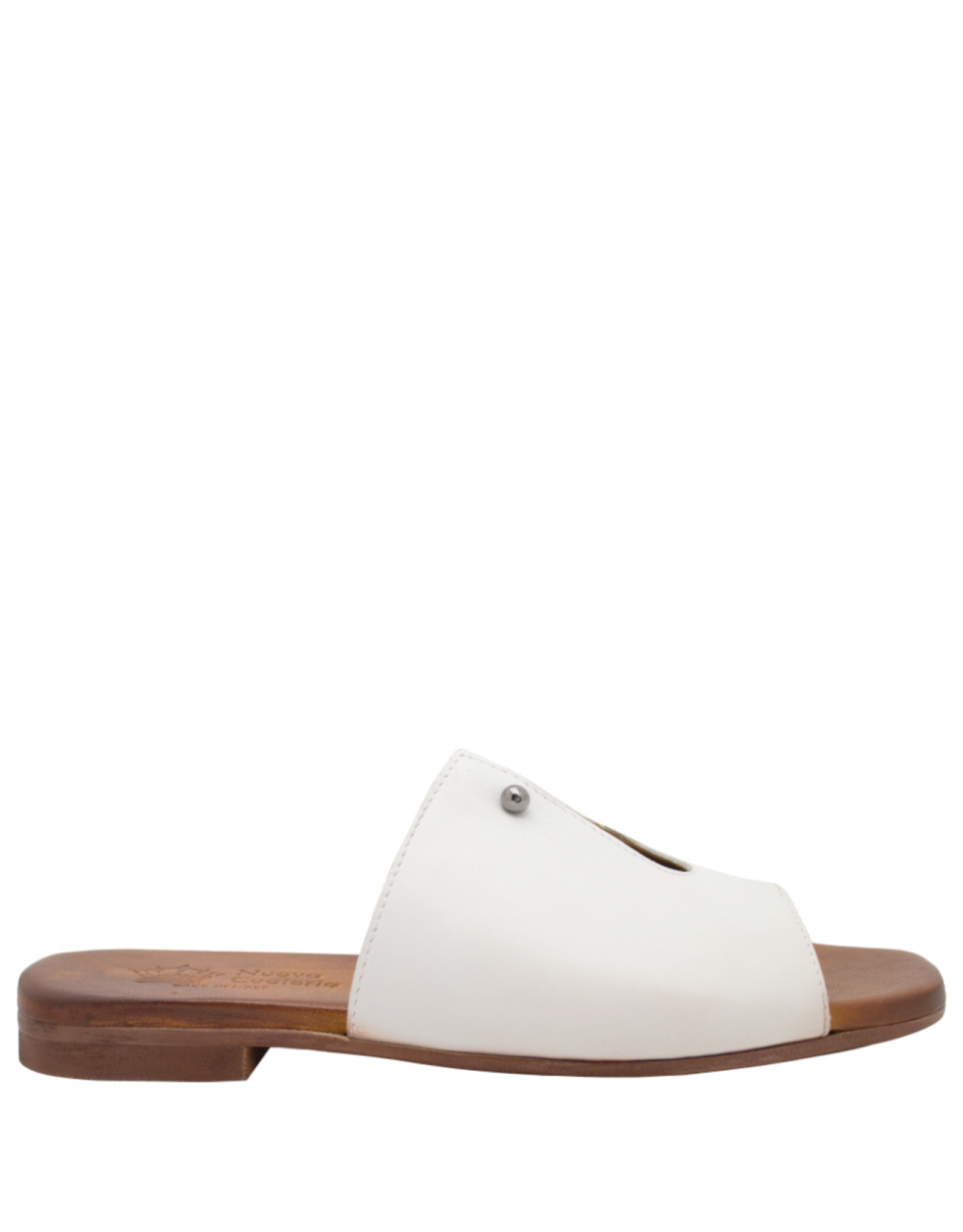 Nuova Nuova N3Z  White Key Hole Flat Mule Eddie