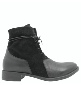 Anise Anise AS6F Black Lace Up Boot With Suede Melody