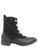 Anise Anise AS6H Black With Suede Toggle +Silver Button Detail Rome
