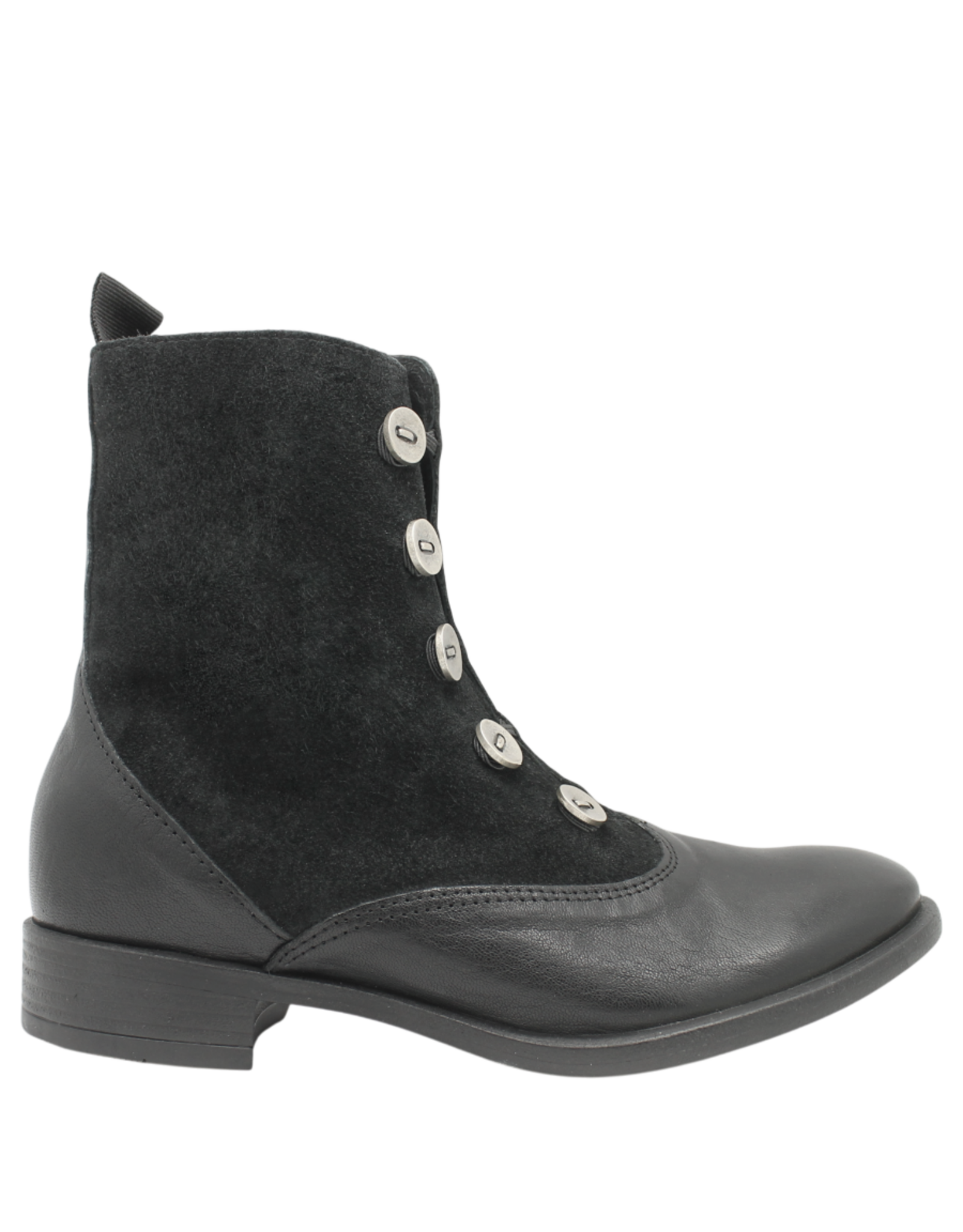 Anise Anise AS6H Black With Suede Toggle +Silver Button Detail Rome