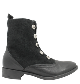 Anise Anise AS6H Black With Suede Toggle +Silver Button Detail Rome